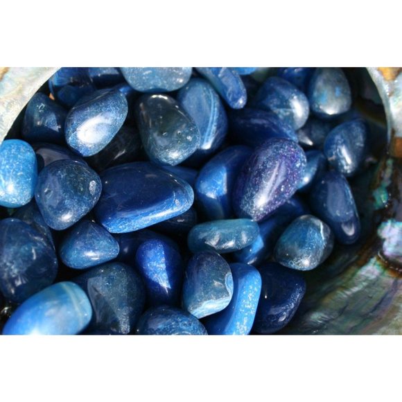 Blue Agate Tumbled Stones 4 oz - Picture 6 of 6